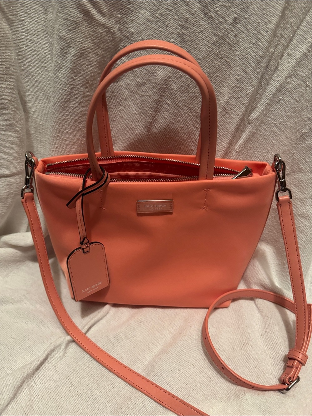 kate spade Coral-Peach Leather Crossbody Satchel